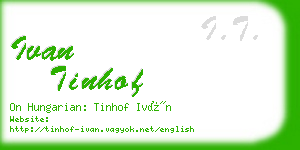 ivan tinhof business card